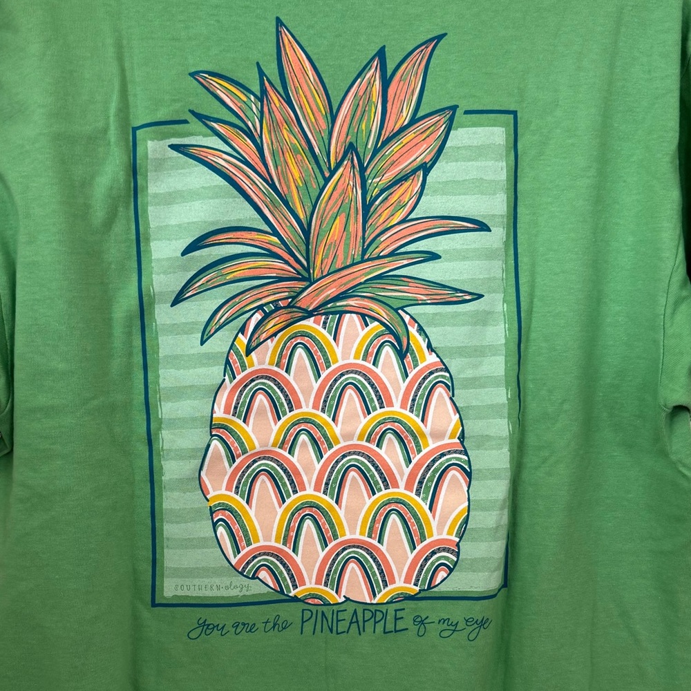 SOUTHERNOLOGY Green Graphic T-Shirt with Pineapple Design